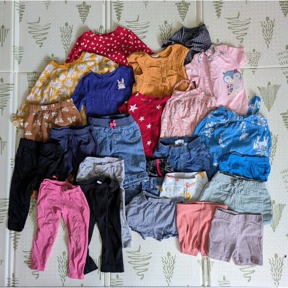 Baby Girl 18-24 Months Clothing Lot 25PC Bundle Dresses Tops Shorts Pants Nike - Picture 2 of 10